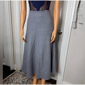 OGL CashSoft Wool-like Flared size M Maxi Skirt - Heather Dolphin Blue NWT